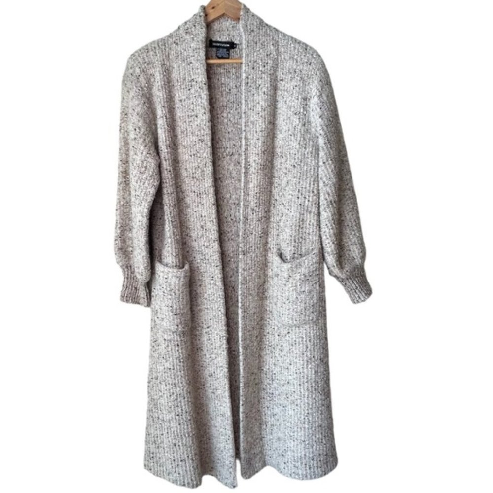 I.B. DIFFUSION Cardigan Duster Sweater Vintage Mohair Blend Taupe Beige Size S